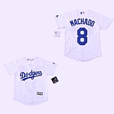 Youth Dodgers 8 Manny Machado White Cool Base Stitched Baseball Jerseys,baseball caps,new era cap wholesale,wholesale hats
